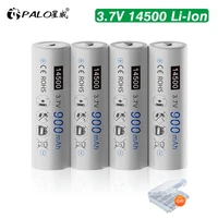 3 7v 14500 900mah li ion rechargeable14500 batteries point head aa lithium battery cell for led flashlight headlamps torch mouse