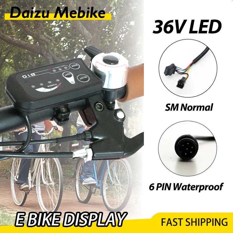 

Дисплей для электрического велосипеда светодиодный 36 В, 6 контактов, водонепроницаемый компьютер для электровелосипеда SM Plug, комплект для переоборудования электровелосипеда, Speedmeter, спорт для велоспорта