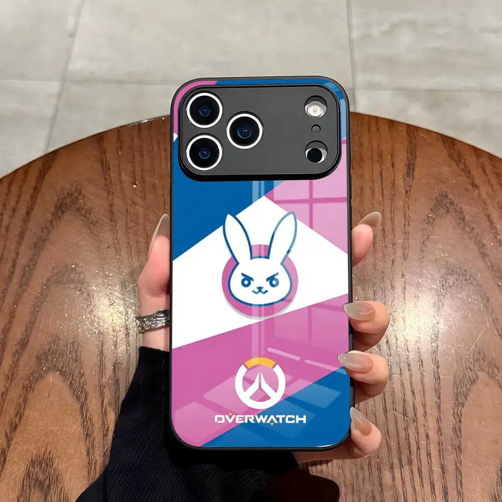 Фото Чехол для телефона O-Overwatch D.Va для iPhone 17 Air 16 15 14 12 11 13 Pro Max Mini X Xr Xs Se Plus, стеклянный чехол №5