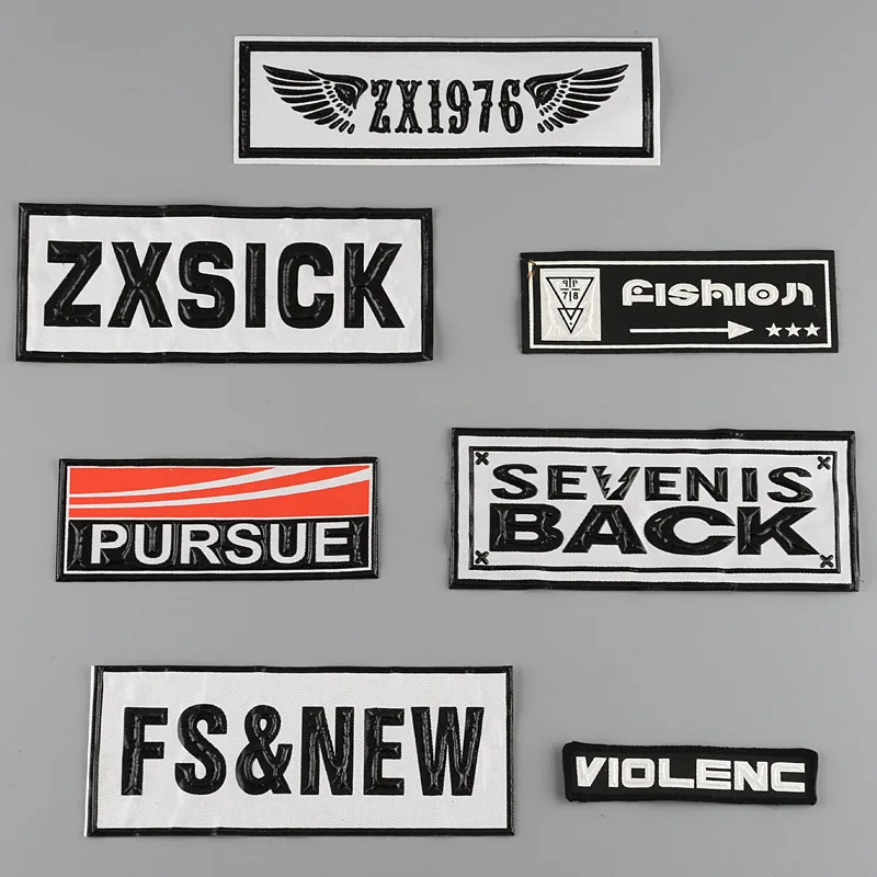 Нашивки SEVEN IS BACK Garment, черно-белые тканевые нашивки для шитья, самодельные нашивки большого размера ручной работы, значок одежды, 19*7,9 см