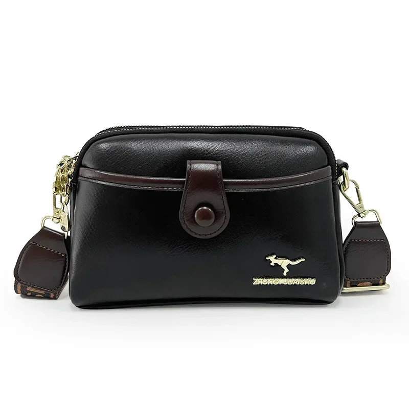 Кожаные сумки через плечо на молнии новые модные Женский вместительный кошелек и