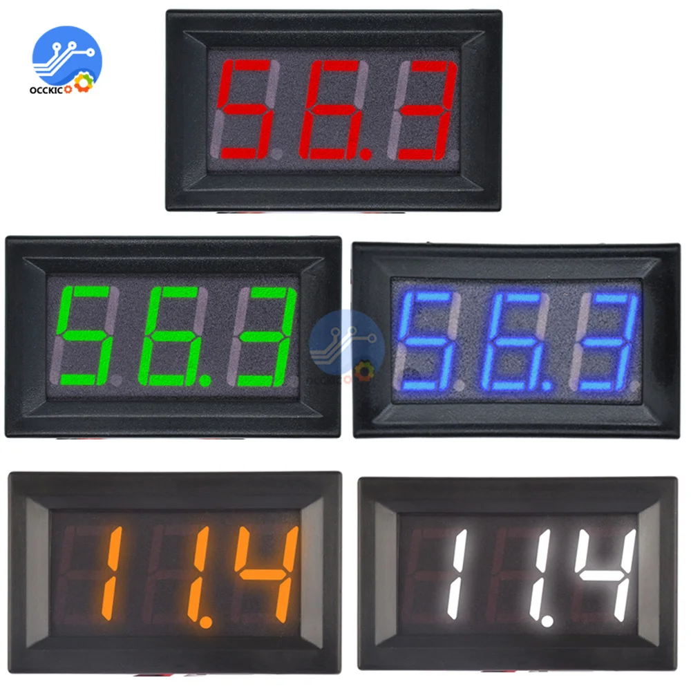 

Цифровой мини-вольтметр, 0,56 дюйма, 0-100 в, 12-24 В