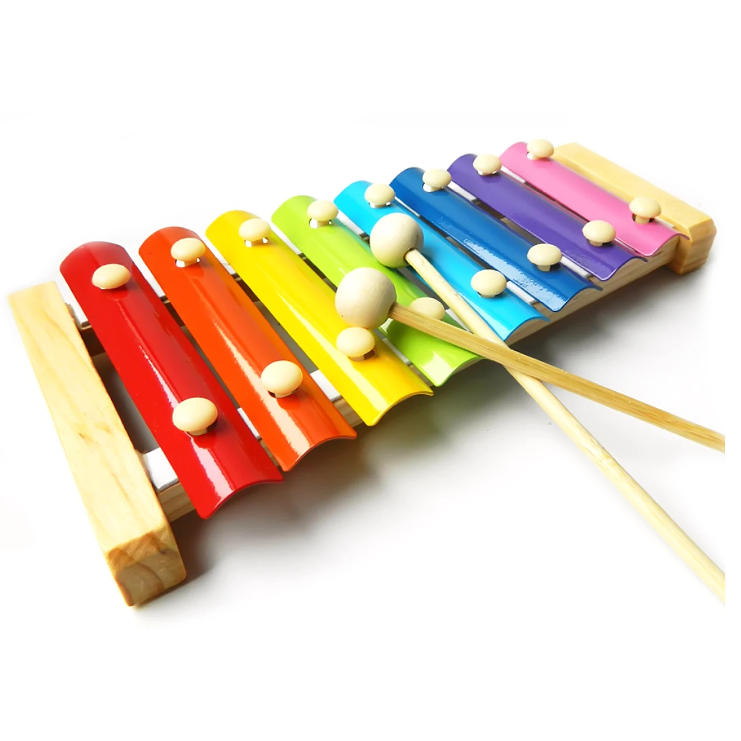 

Kids 8-Note Rainbow Wooden Xylophone Hand Knock Piano Glockenspiel with Xilofone Sticks Musical Percussion Instrument Toy