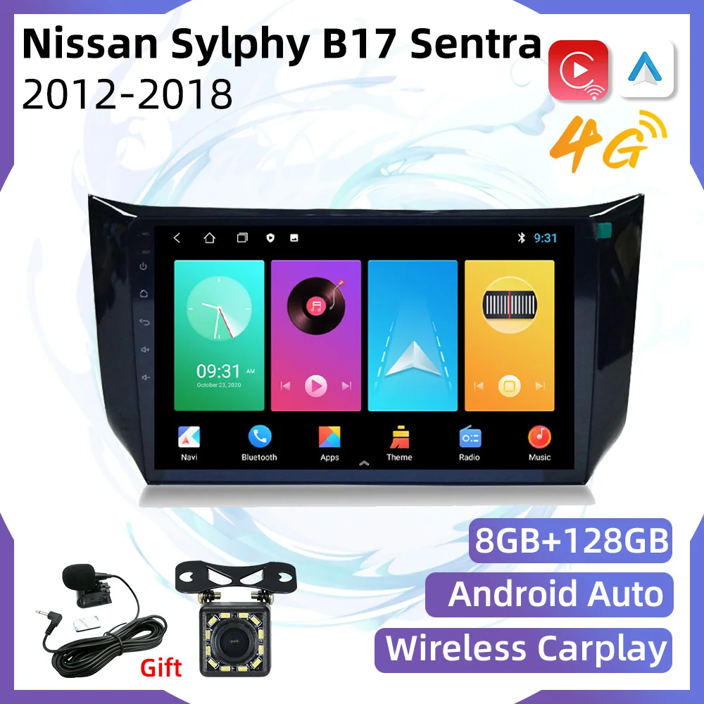 Autoradio for Nissan Sylphy B17 Sentra 2012-2018 10.1'' Car Radio Stereo WiFi GPS Navigation Multimedia Video Player Head Unit