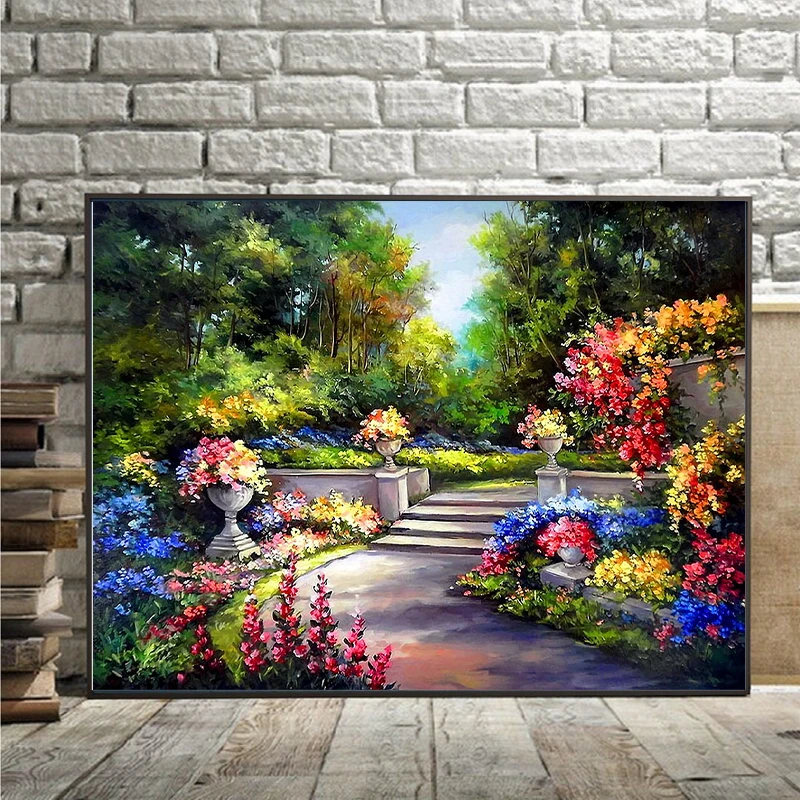 

5D DIY Diamond Painting Decorate Life with Flowers Full Square Round Cross Stitch Rhinestone Mosaic Home Decoration