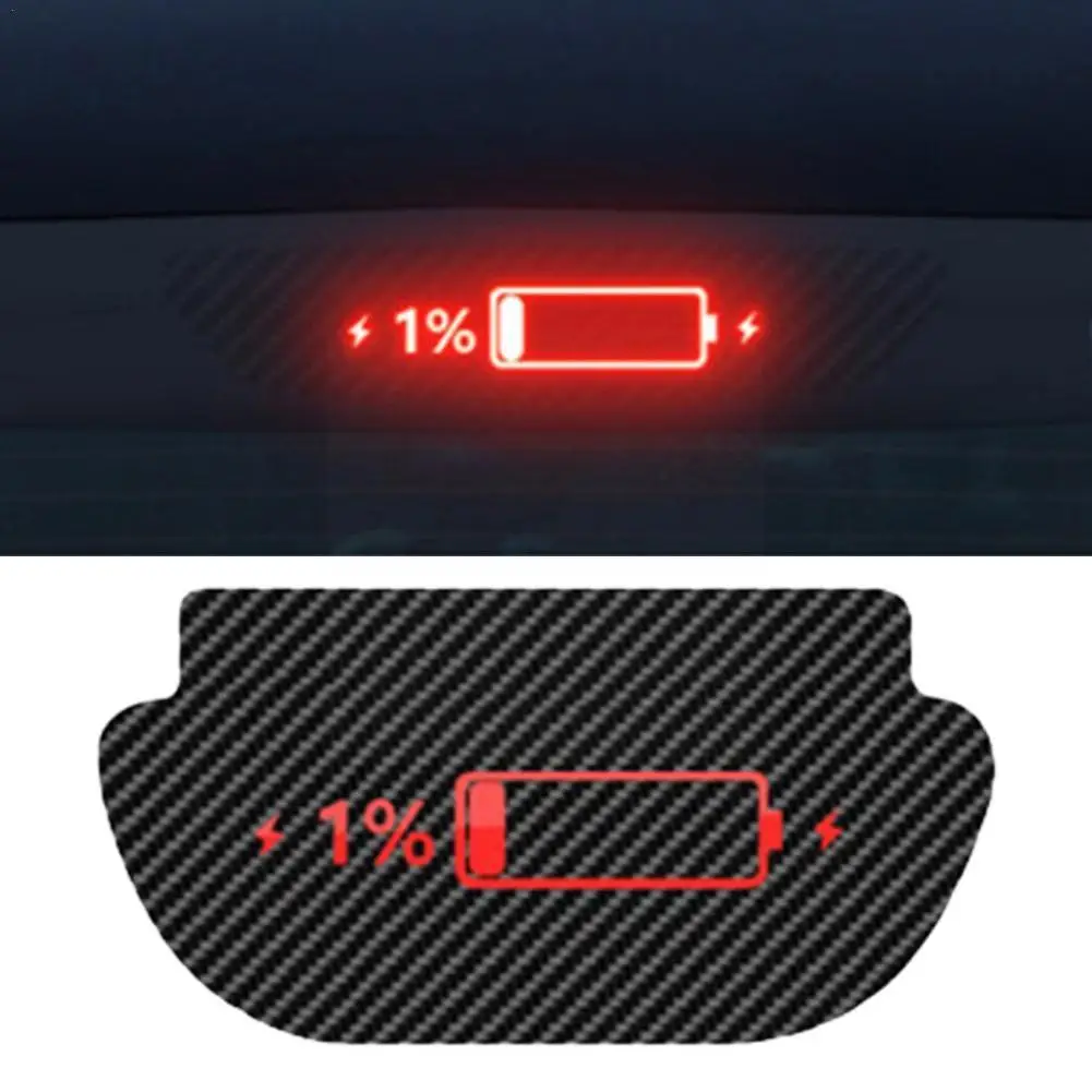 

Для Tesla Model Y Автомобильная высоко установленная Тормозная лампа углеродная верхняя наклейка тормозные наклейки автомобильный хвост из ПВХ мягкая проекционная эмблема