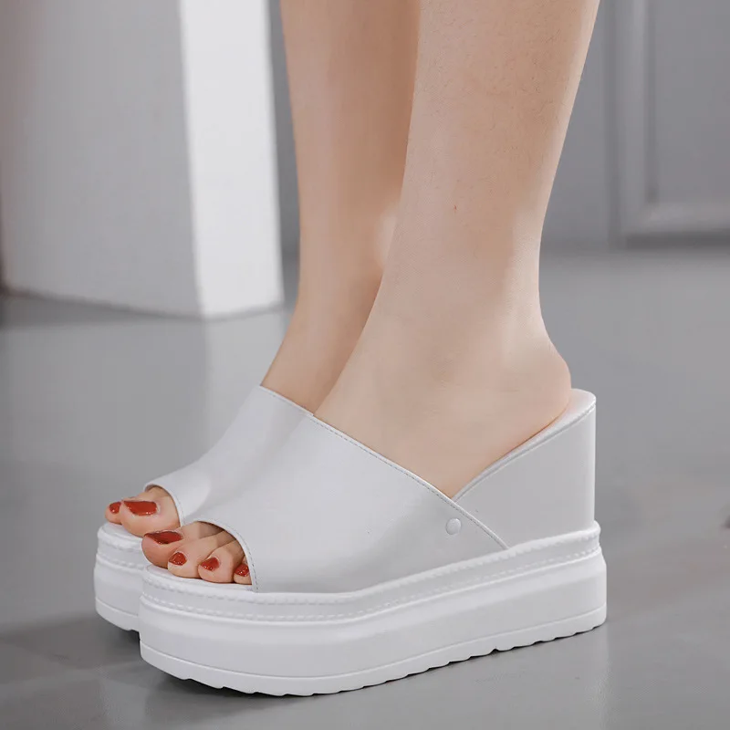 

11CM High Heels 2023 Dropship Crystals High Heels Leisure Summer Wedges Sandals Woman Shoes Women Platform Mules Slippers