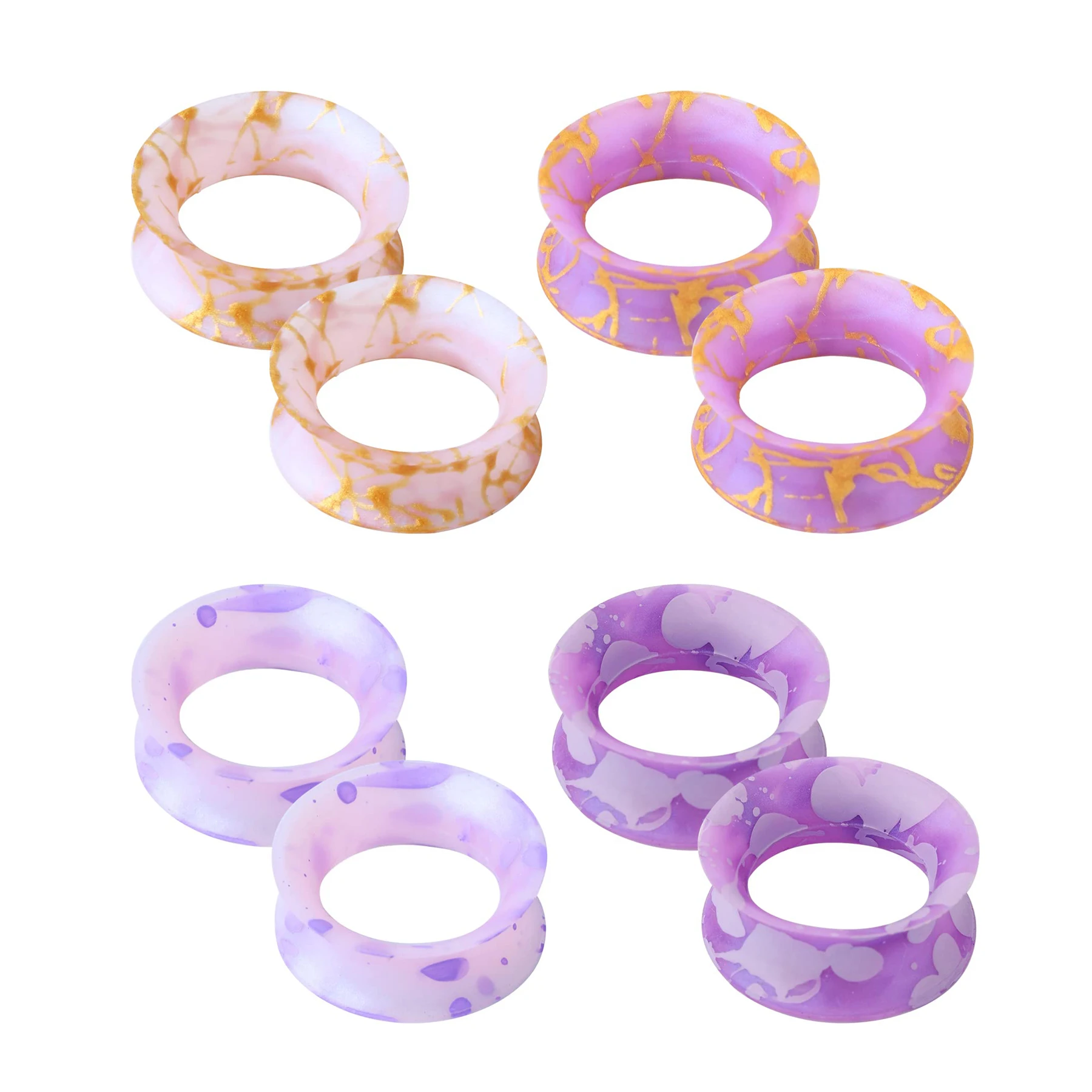 2/8 шт. гибкие силиконовые затычки для ушей туннель мужчин и женщин двойные