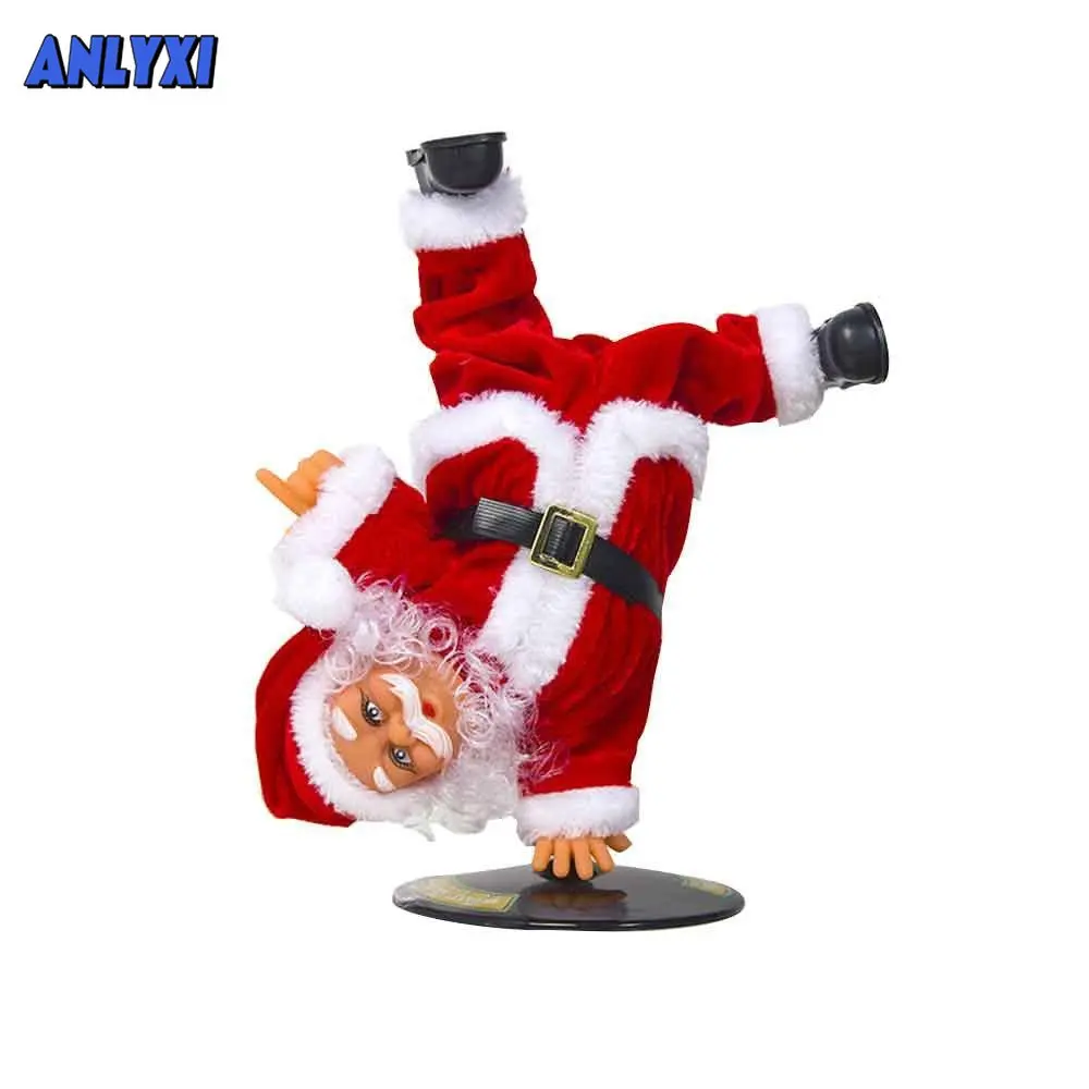 

2022 электрическая перевернутая уличная танцевальная вращающаяся кукла Санта-Клаус игрушка музыка Рождественский подарок детские игрушки н...