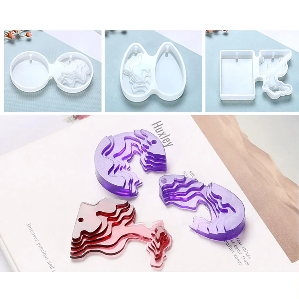 

Crystal Island Pendant Making Mold 3D Island Pendant Silicone Jewelry Crafting DIY Mould Type 2