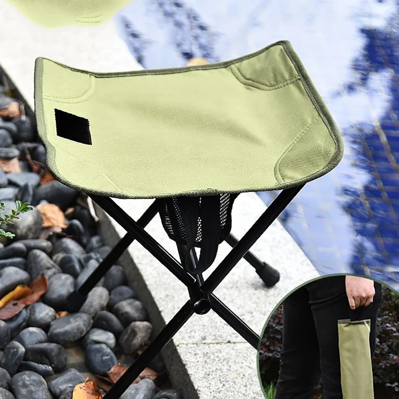 

Outdoor Portable Aluminum Folding Stool Leisure Chair Ultra Light Aluminum Alloy Camping Fishing