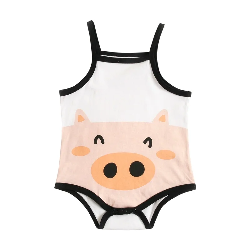 2022 Summer Newborn Clothes Baby Clothes Baby Girl Clothes Cotton Fashion Cute Cartoon Sleeveless Bodysuit New Born Baby Items
