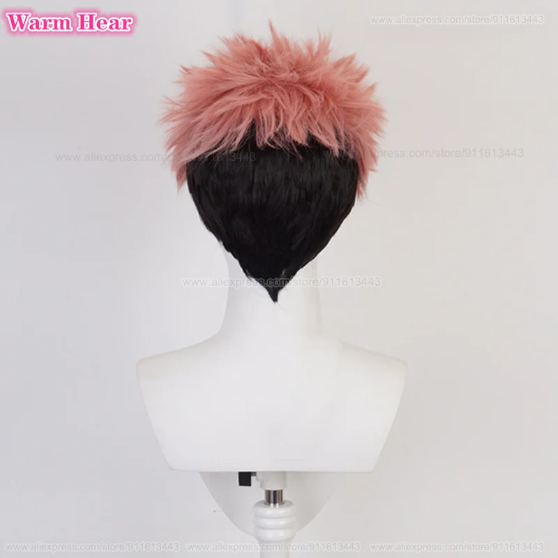 В наличии Аниме Itadori Yuji Синтетические волосы Короткие 30 см Смешанные цвета