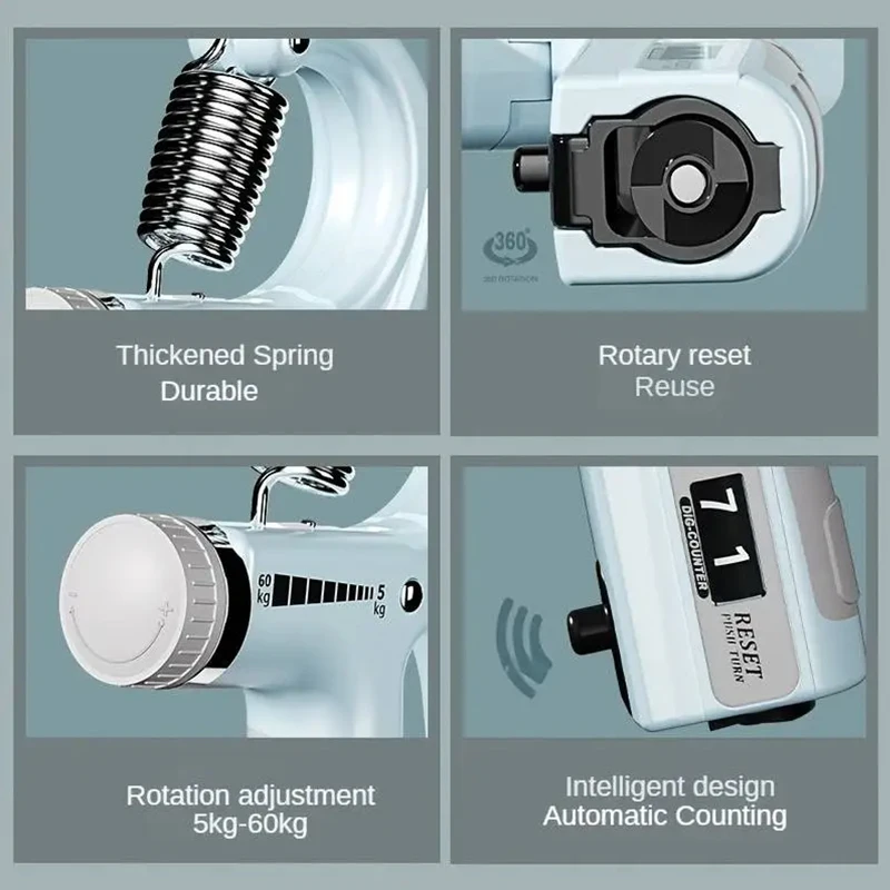 5-60 кг Регулируемый усилитель для захвата рук Тренажер со счетчиком запястья Forear