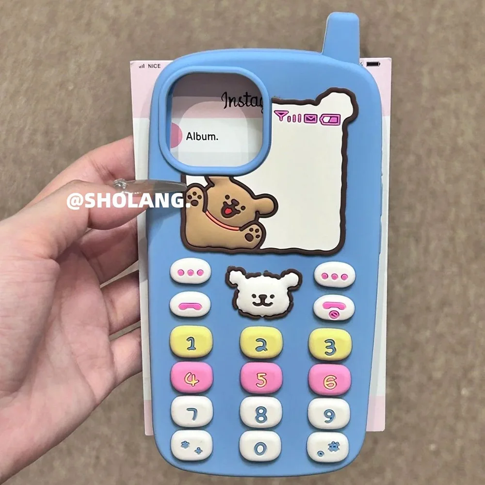 Чехол для телефона Happy Bear с 3D-ключом мультяшный силиконовый чехол пары подарочный