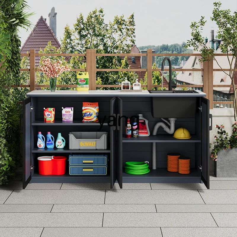 CCL уличный умывальник каменная плита встроенный шкаф открытый двор сад