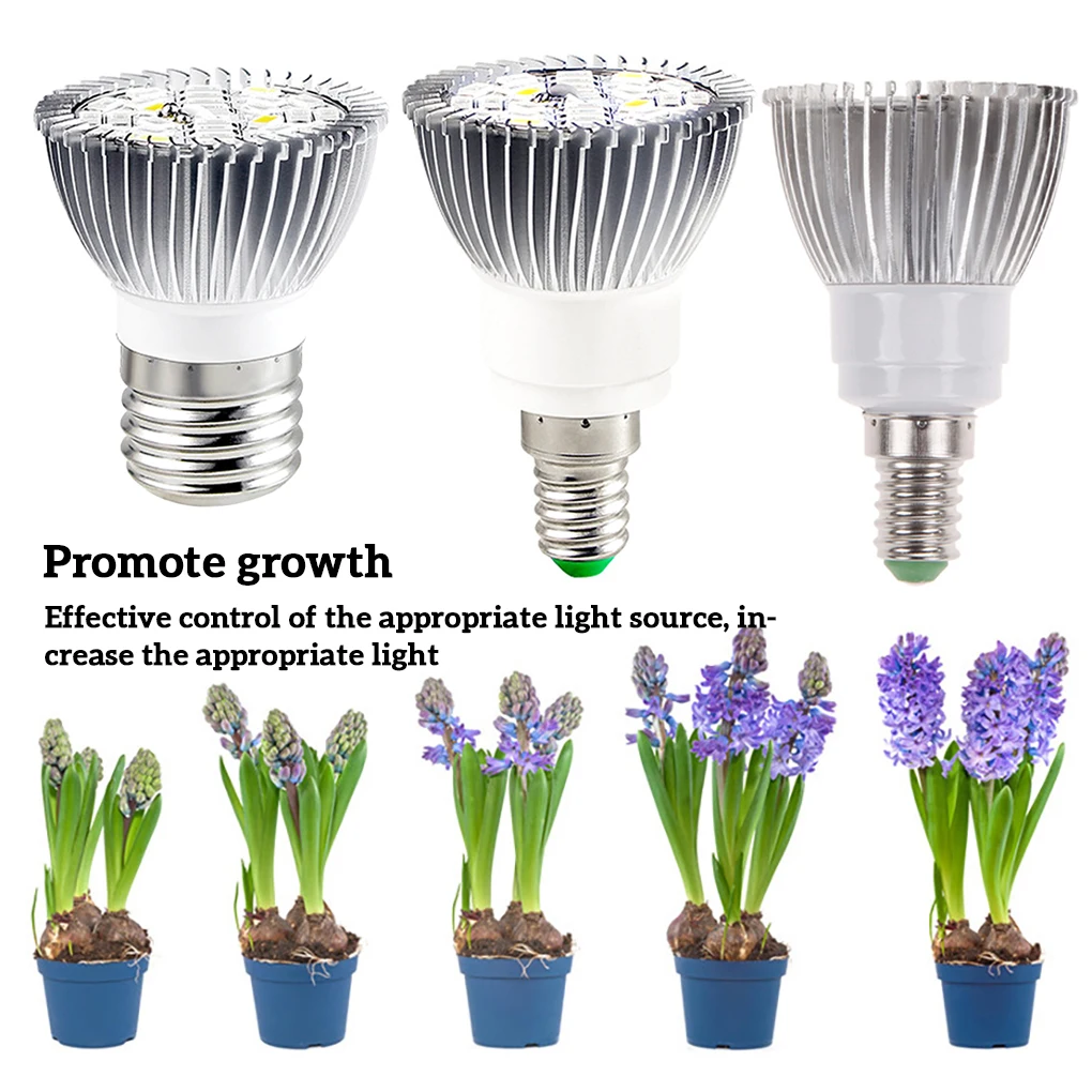 

LED Grow Light Bulb Plants Growing Lamp for Indoor Flower Seedlings Greenhouse Garden E27-18W