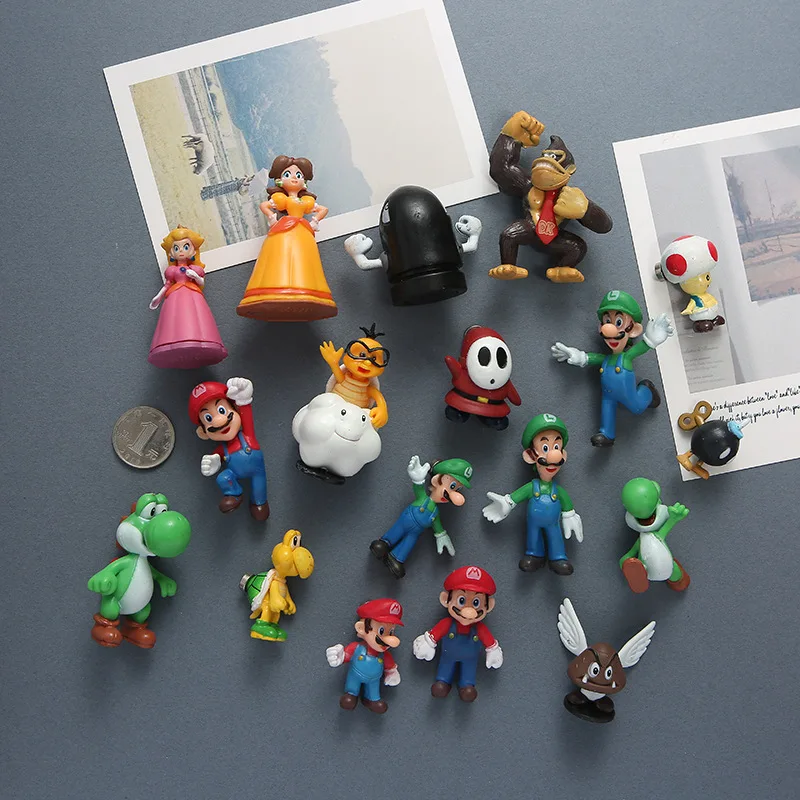

Super Mario Bros Toys Refrigerator Stickers Decoration Anime Figures Mario Luigi Bowser Daisy Toad Donkey Kong Magnetic Stickers
