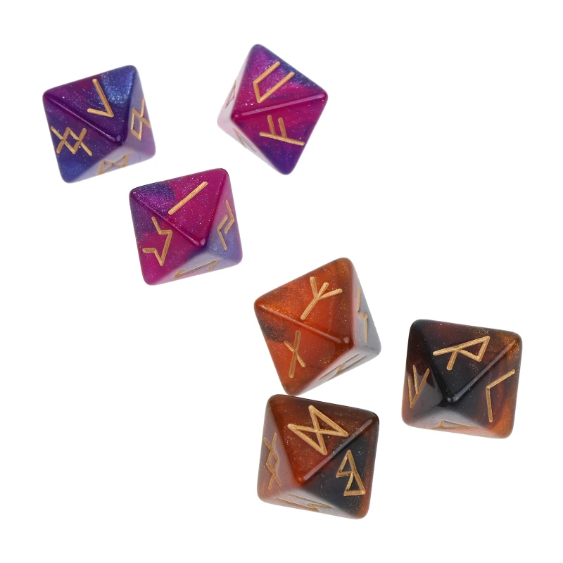 

3 Pcs Acrylic Astrological Dice Polyhedral Dice 8-Sided Rune Dice Table Game Dice for Divination Astrology Tarot Cards 55KD