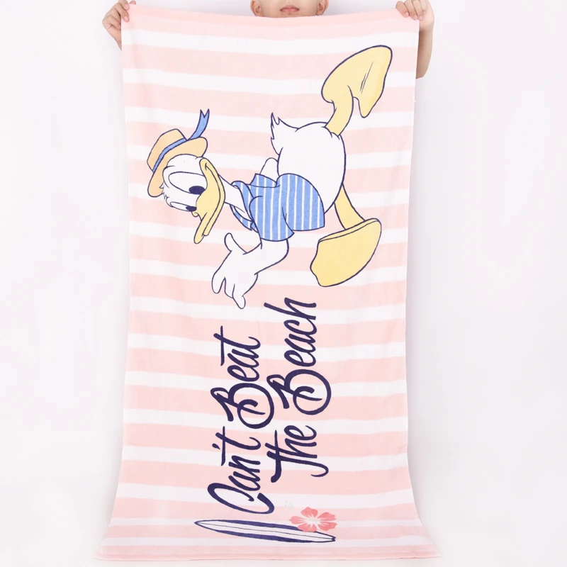 Disney Children Cartoon Cotton Beach Bath Towel Donald Duck Daisy Minnie Mickey Mouse Stitch Soft Breathable Kids Baby 60x120cm