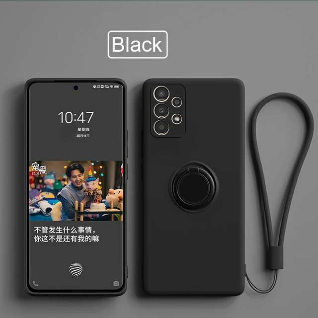 

Новинка, квадратный силиконовый чехол для samsung Galaxy A53, зеркальная камера, защитная задняя крышка на A53, a 53, чехол-подставка с кольцом, чехол дл...