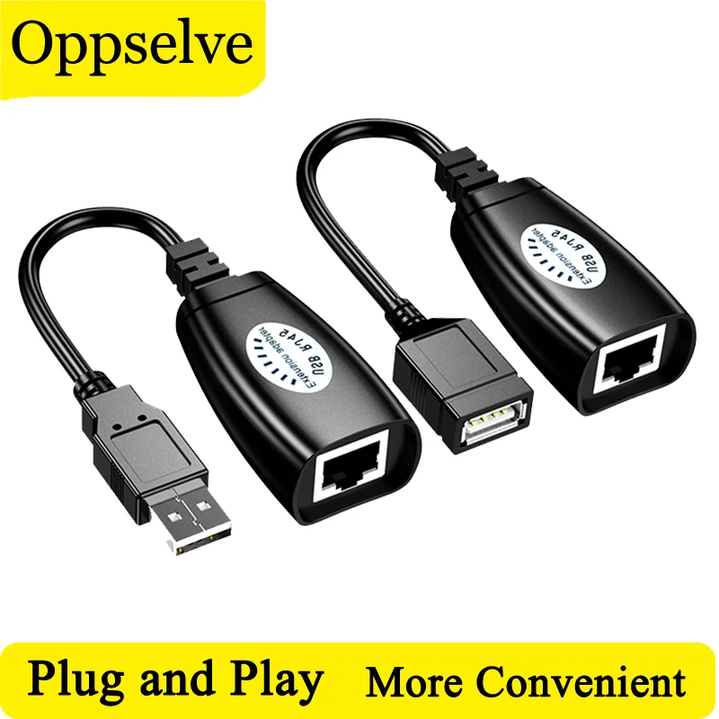 

Network Extender USB 2.0 Male To Female CAT RJ45 Repeater Adapter LAN Ethernet Connect Converter Cable For Keybord Printer Mouse