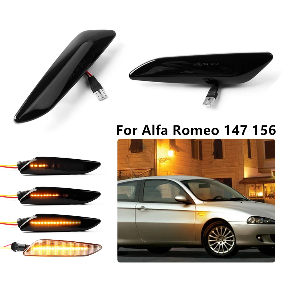 

2Pcs Dynamic LED Side Marker Turn Signal Blinker Light For Alfa Romeo 147 156 Sequential Flashing Indicator Light Lamp