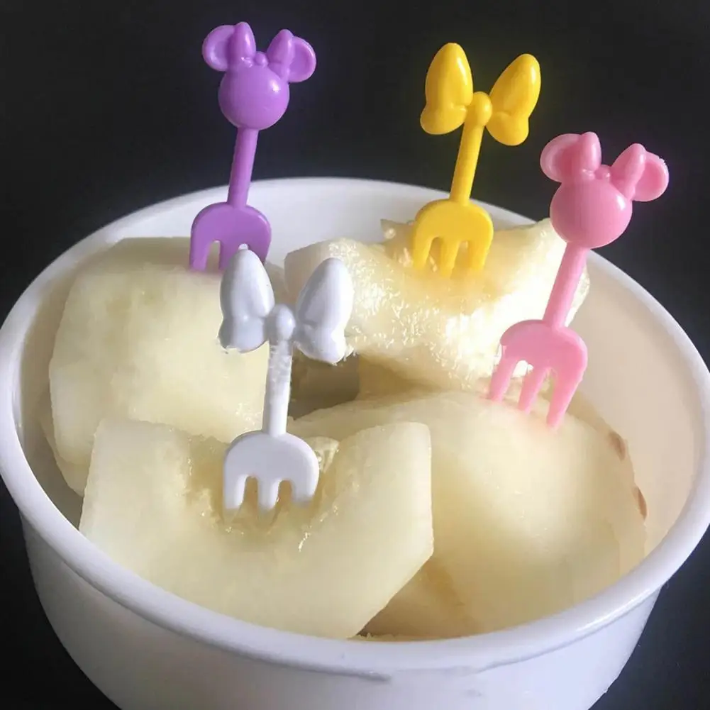 

10Pcs/Set Food Fork Creative Reusable 3 Teeth BPA Free Dessert Fork Kitchen Gadget Fruit Fork Snack Fork
