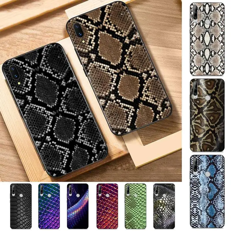 

Snake Skin Phone Case for Huawei Y 6 9 7 5 8s prime 2019 2018 enjoy 7 plus