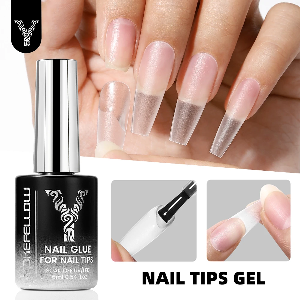 Фото YOKEFELLOW 16ML 6IN1 Суперсильный клей для ногтей для кончиков ногтей Гель для накладных ногтей Акриловые ногти УФ-гель с функцией длительной адгезии №1