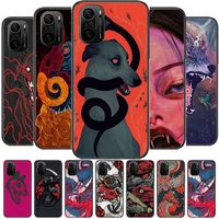 2022 fashion animal beast phone case for xiaomi redmi poco f1 f2 f3 x3 pro m3 9c 10t lite nfc black cover silicone back prett mi