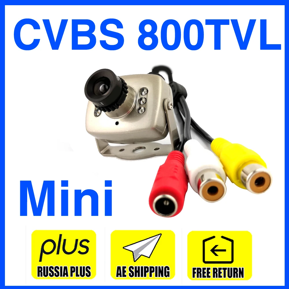 Мини-камера видеонаблюдения с ночным видением, 6 светодиодов, 800 ТВЛ