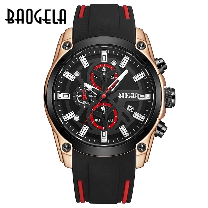

BAOGELA 2023 New Brand Luxury Men Quartz Watch Waterproof Chronograph Full Steel Date Men's Sport Watches Relogio Masculino