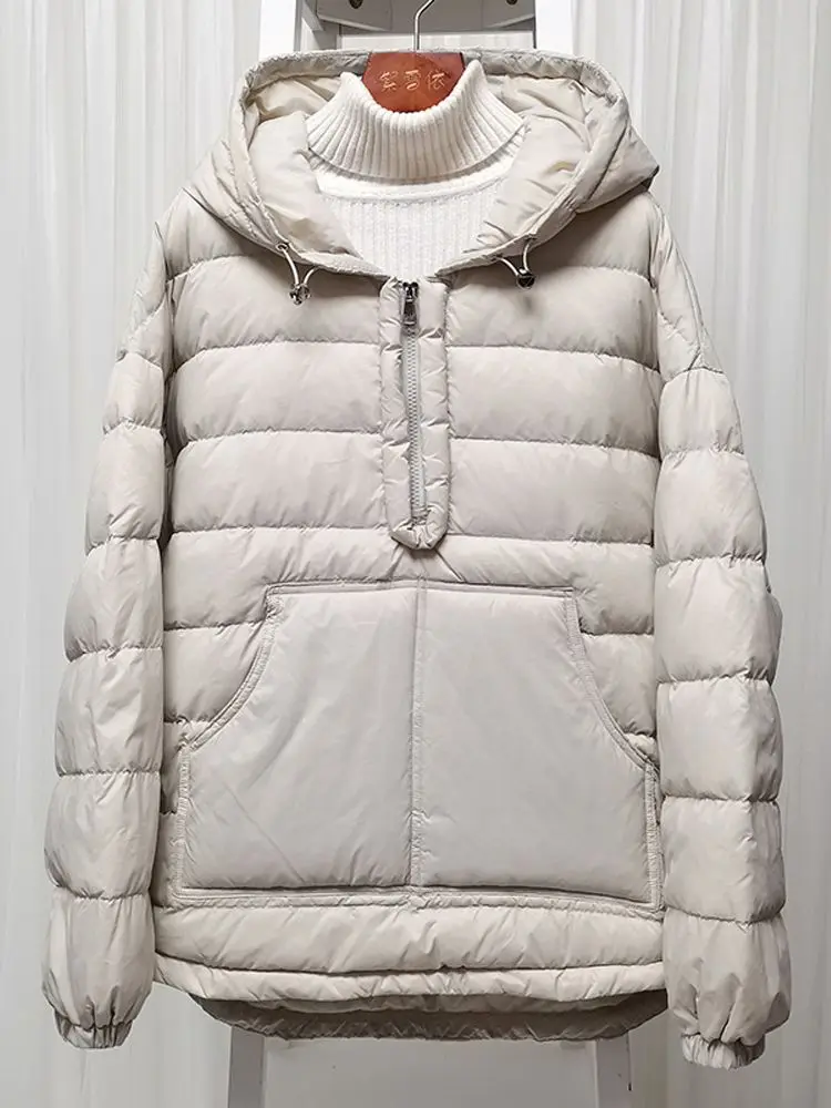 New Women Casual Style Down Jacket White Duck Down Jackets Autumn Winter Warm Hoodies And Female Outwear