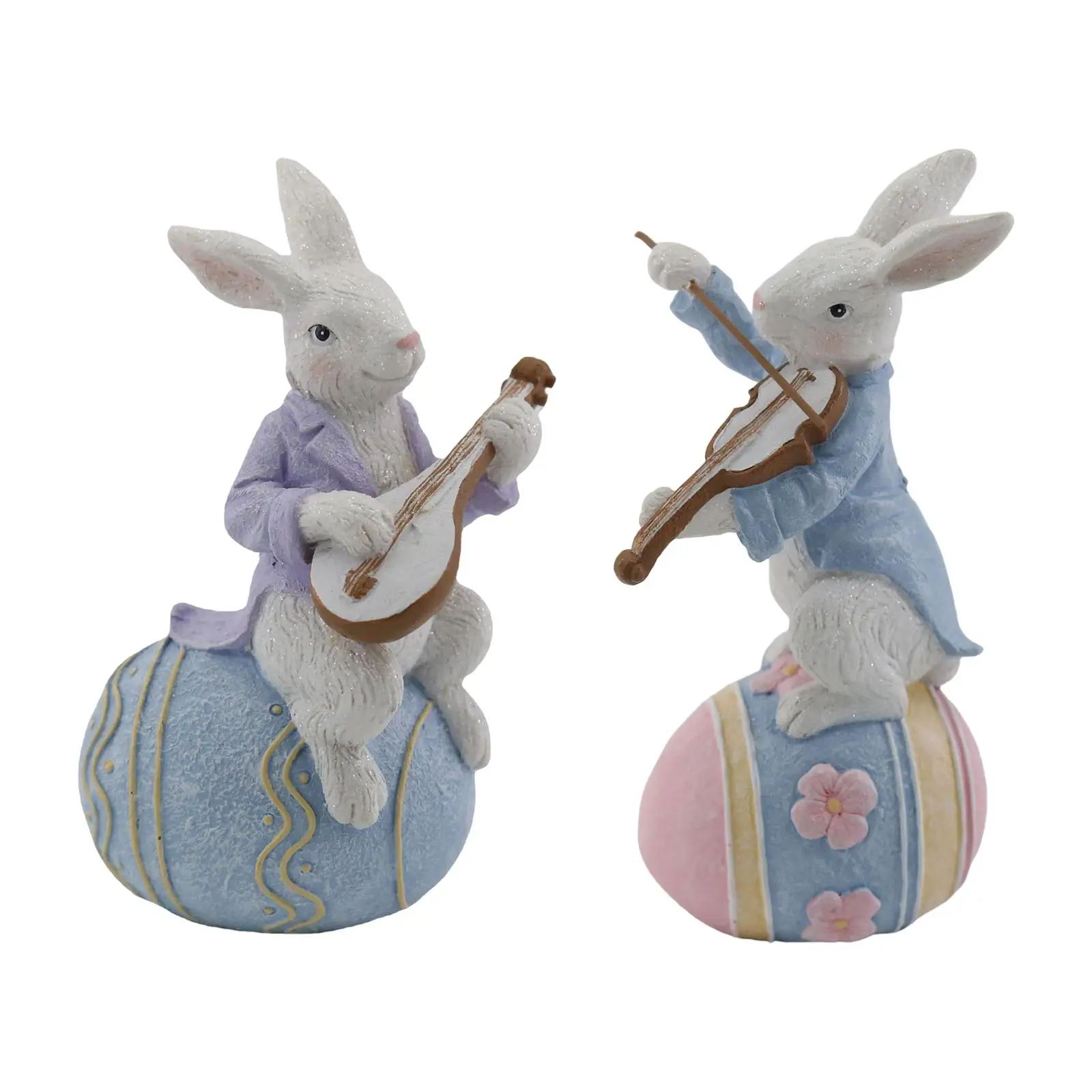 

Novelty Easter Rabbit Crafts Handpainted Resin for Holiday Tabletop Ornament