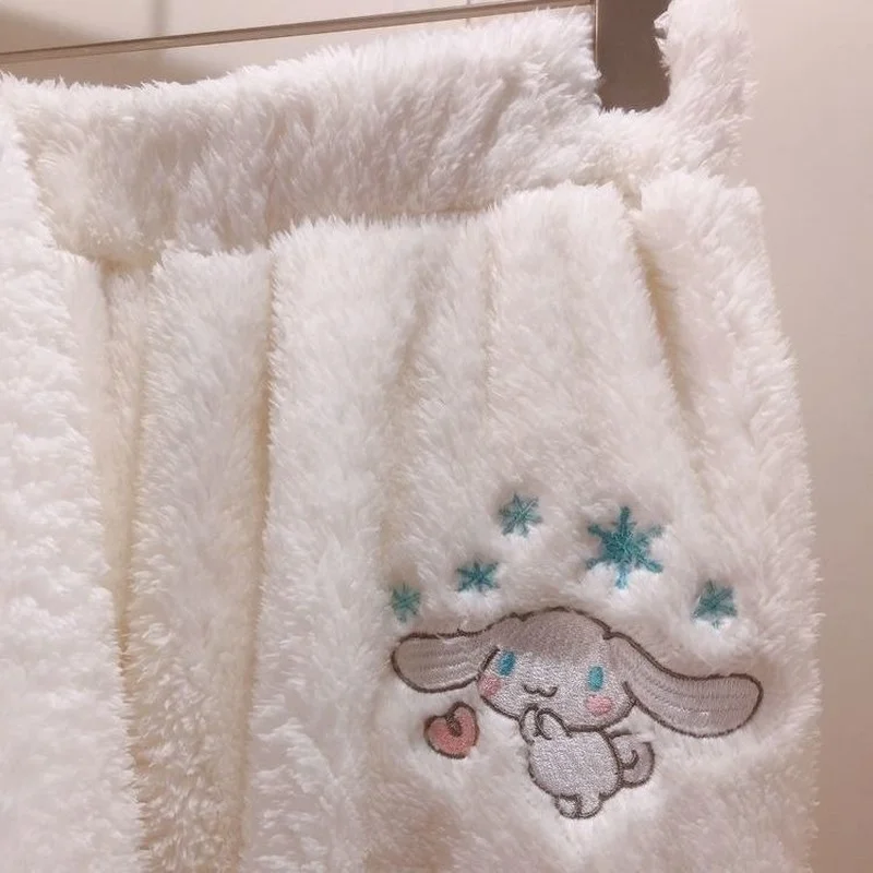 Autumn and Winter Japanese Girl's Pajamas Thickened Velvet Warm Hooded Cardigan Cute Yugui Dog Pajama Sets Night Gown Robe Sets