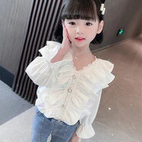 girls babys coat blouse jacket outwear 2022 beading spring summer overcoat top party high quality childrens clothing