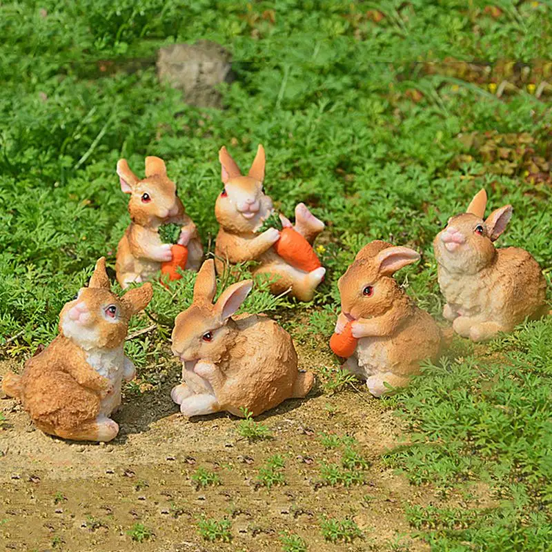 

Set of 3pcs Fairy Garden Mini Rabbit Resin Miniature Bunnies Forest Animal Miniatures Tiny Figurines Terrarium Bonsai Decoration