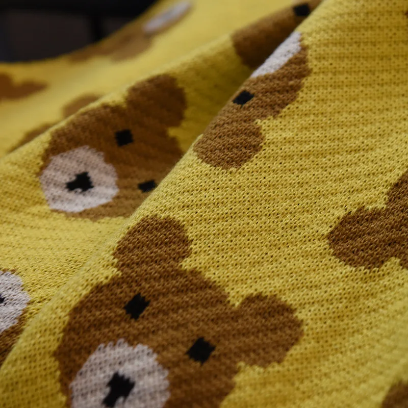 Скандинавская Милая одеяло голубого и желтого медведя детское мягкое милые