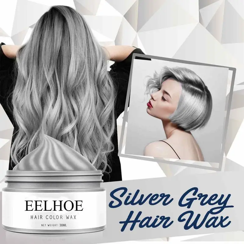 

Unisex Silver Gray Hair Color Wax DIY Hair Dye Styling Mud Instant Temporary Hair Coloring Cream Hair Style For Cosplay Party