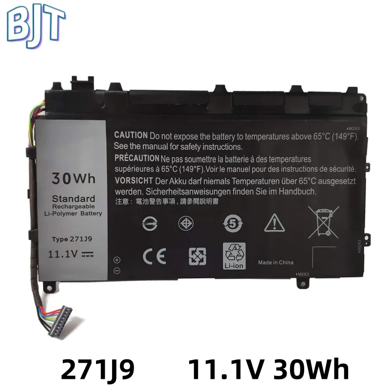 Фото Новая литиевая батарея для ноутбуков Dell Latitude 13 7000 7350 GWV47 MN791 YX81V Series, 3 элемента, 11.1В, 30Втч, 2500мАч, модель 271J9 №1