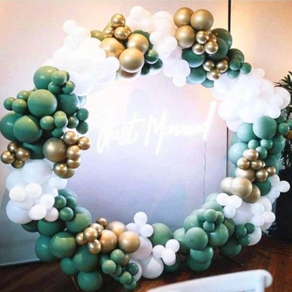 

212Pcs Retro Olive Green Balloons Garland Arch Creamy White Avocado Green Balloon for Wedding Birthday Party Background Decor
