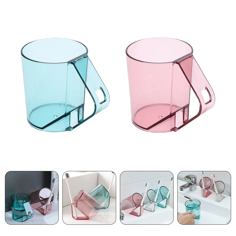 

2 Pcs Plastic Cup Drinking Mugs Storage Box Organizer Drainage Holder Mouthwash Cups