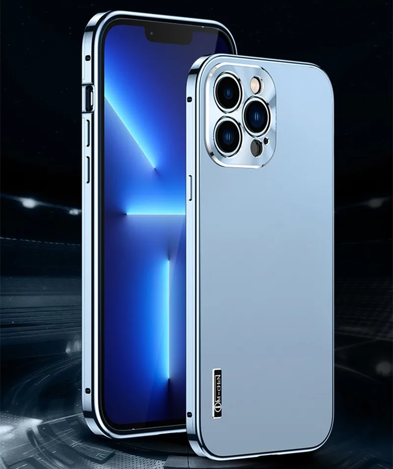 

2022 NEW Metal aluminium alloy Case for iPhone 13 12 11 Pro Max Camera Protective Case iphone Original Color Phone Back Cover