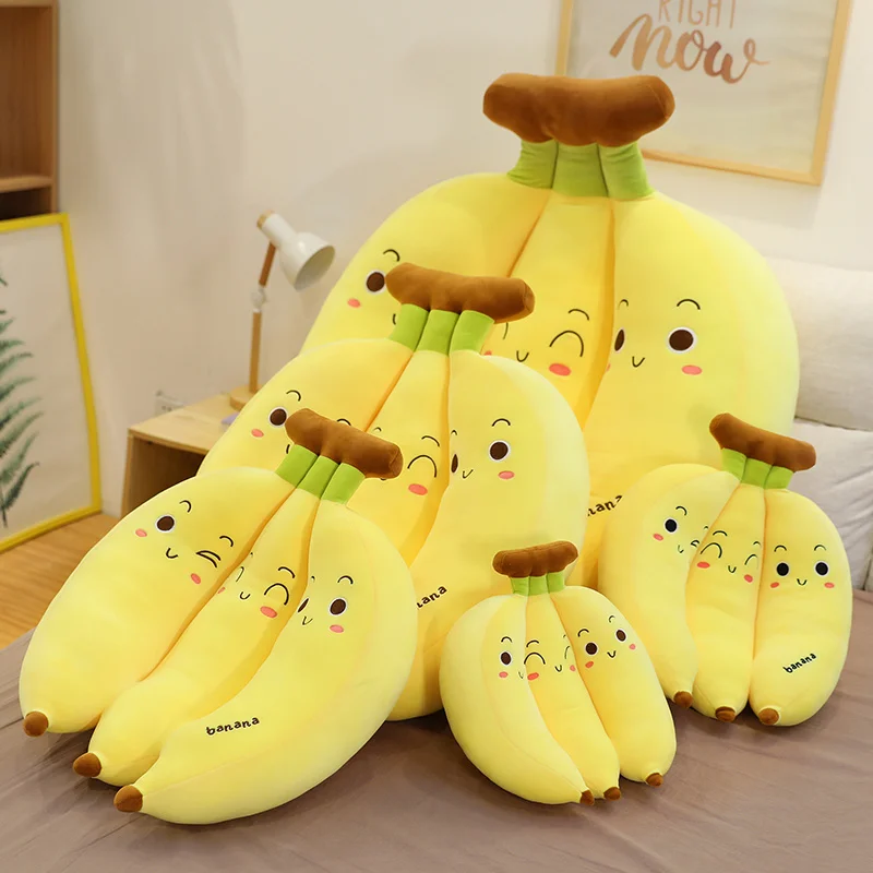 

35-70cm Creative Cartoon Banana Plush Pillow Kawaii Sofa Cushion Baby Toy Cute Plush Doll Kids Fruit Toys Girls Birthday Gift