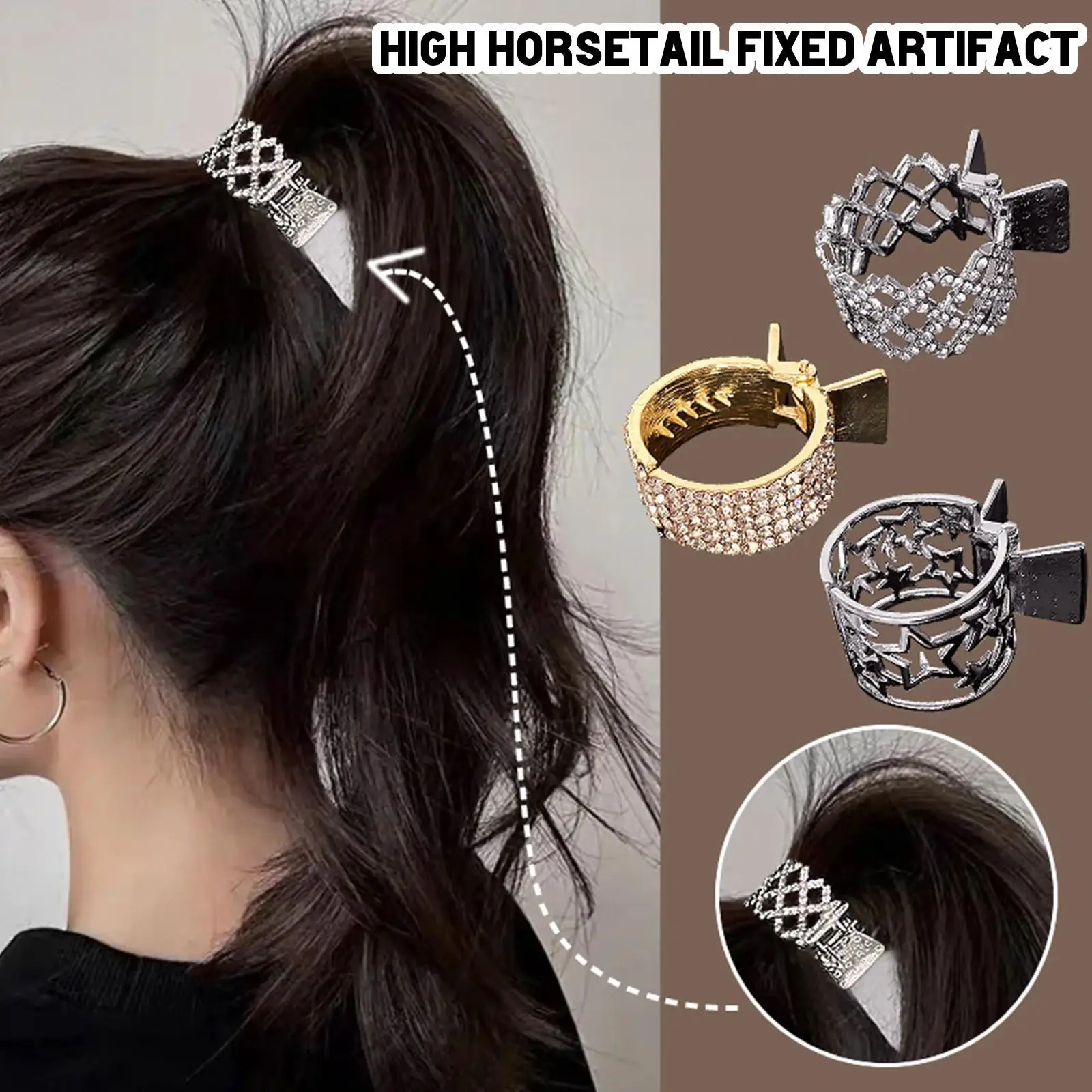 

Металлический зажим-краб для женщин зажим для конского хвоста с защитой от провисания фиксированные зажимы для конского хвоста аксессуары ...