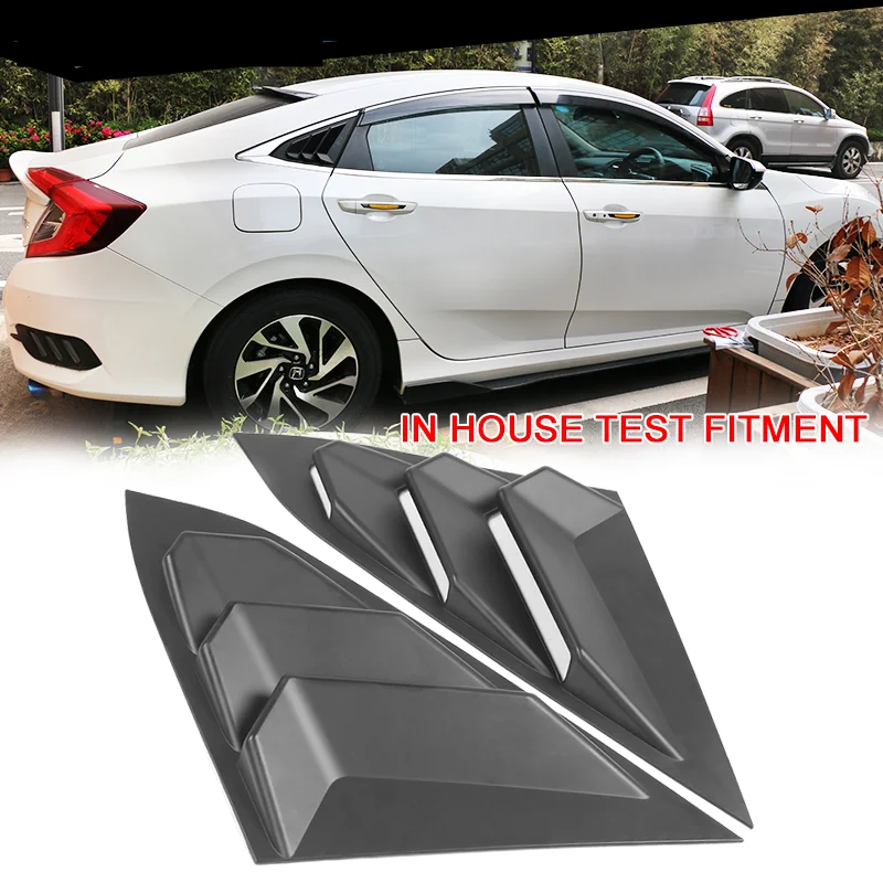 

For 2016-2020 Honda Civic Sedan Rear Quarter Panel Side Window Louvers Vent 2pcs Direct Replacement High Quality And Practical