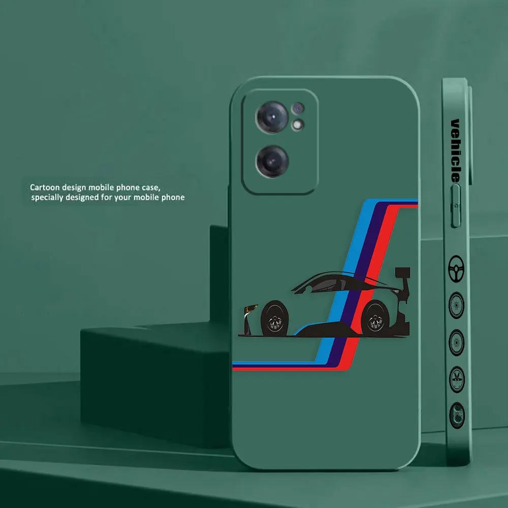 Blue Violet Red Sports Car Phone Case For Oneplus 11 10 9 9R 9RT 8 8T 7 7T ACE 2 2V NORD CE 2 Lite Pro Colour Liquid Case Shell