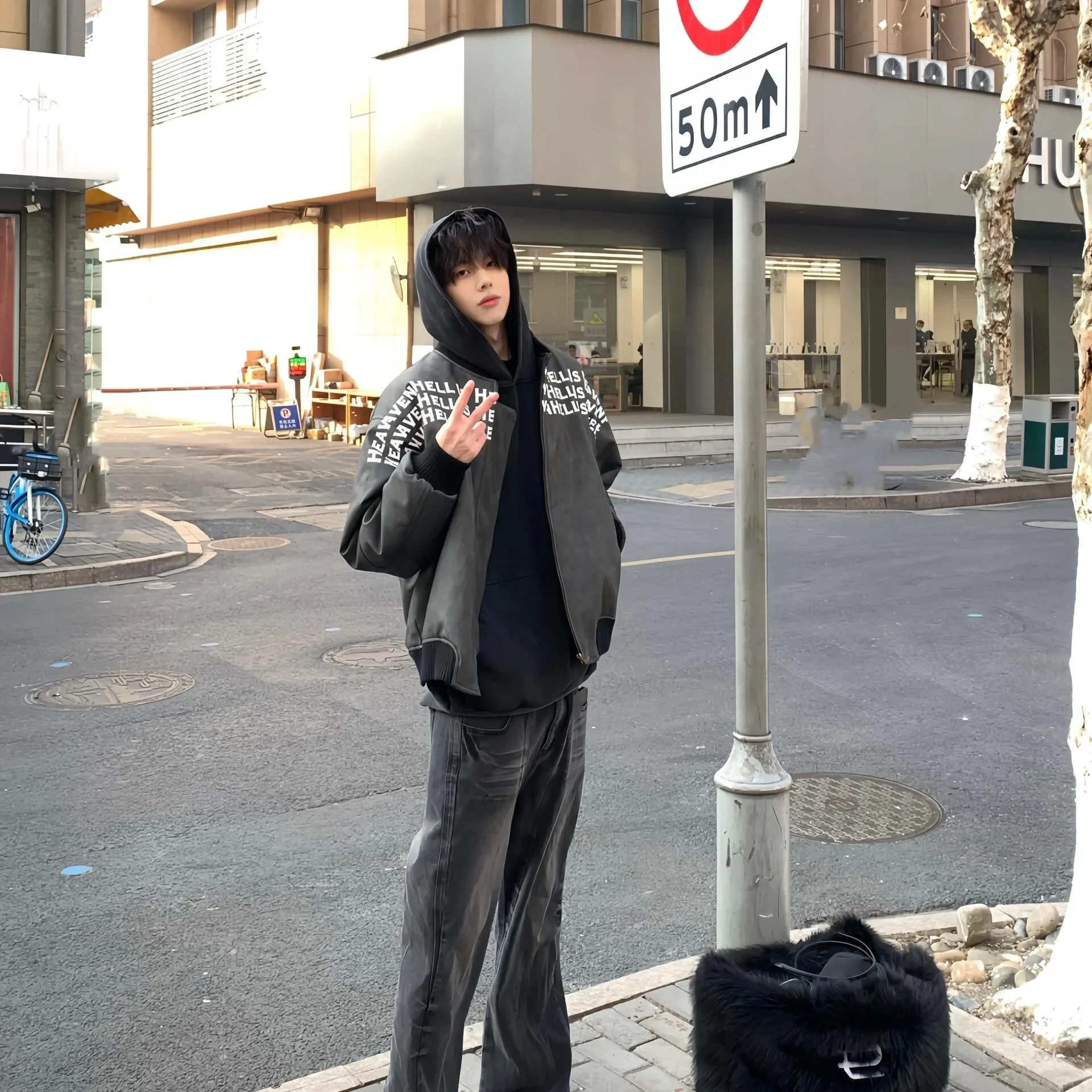 Мужская бейсбольная куртка в американском стиле High Street Clean Fit с