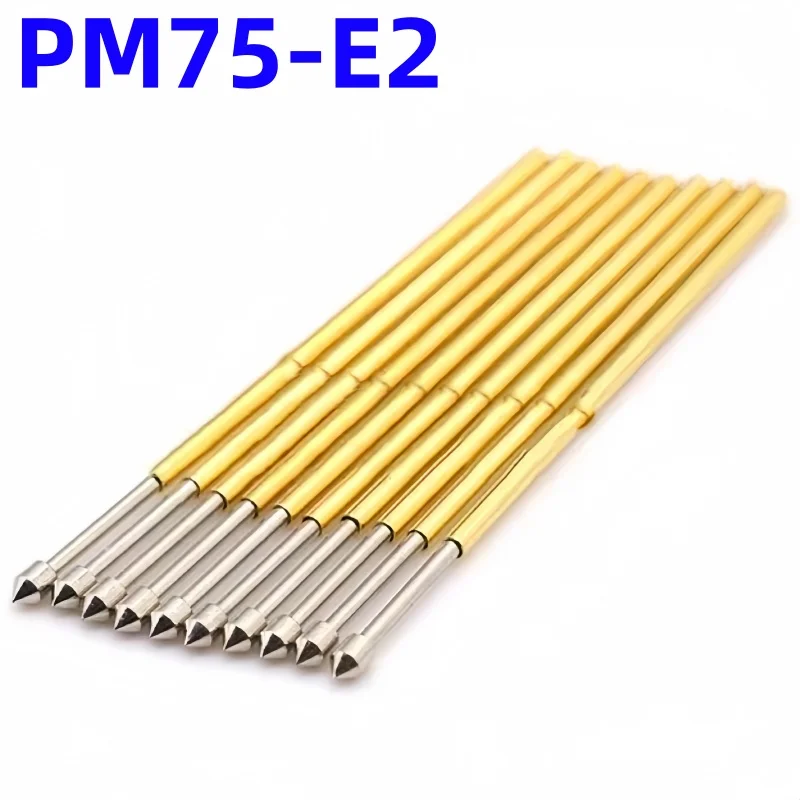

20/100 шт. PM75-E2, пружинный тестовый щуп, штифт Pogo PM75-E, тестовый штифт, игольная головка диаметром 1,30 мм для испытательных инструментов, длина 27,8 мм, диаметр 1,02 мм